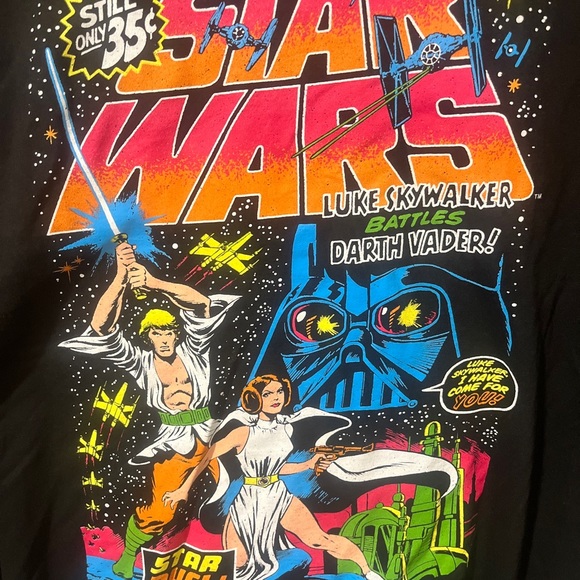 Star Wars Luke Battles Darth Vader Retro Comic Cover Adult T-Shirt Men NEW w/Tag - Picture 3 of 8